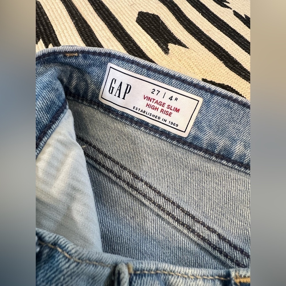 GAP High Rise Two Tone Vintage Slim Jeans 27 - Picture 4 of 8